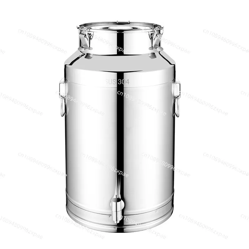 304 Stainless Steel Wine Bucket Food Grade Thick Sealed Can With Tap For Peanut Fuild Milk