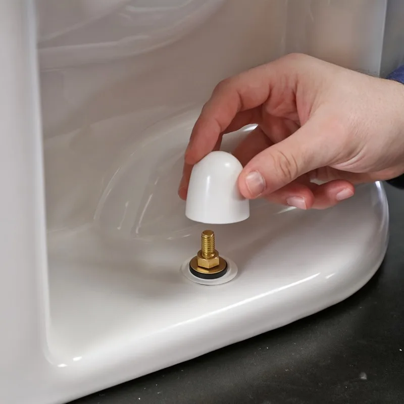 2pcs Universal Toilet Bolt Covers, Round Plastic Push-in Toilet Bolt Covers with Extra Washers, Easy To Install