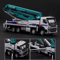 1/50 Volvo Beton pumpe LKW Spielzeug auto Druckguss Fleisch Fahrzeug Modell zurückziehen Sound & Licht Miniatur Sammlung Geschenk für Jungen Kind