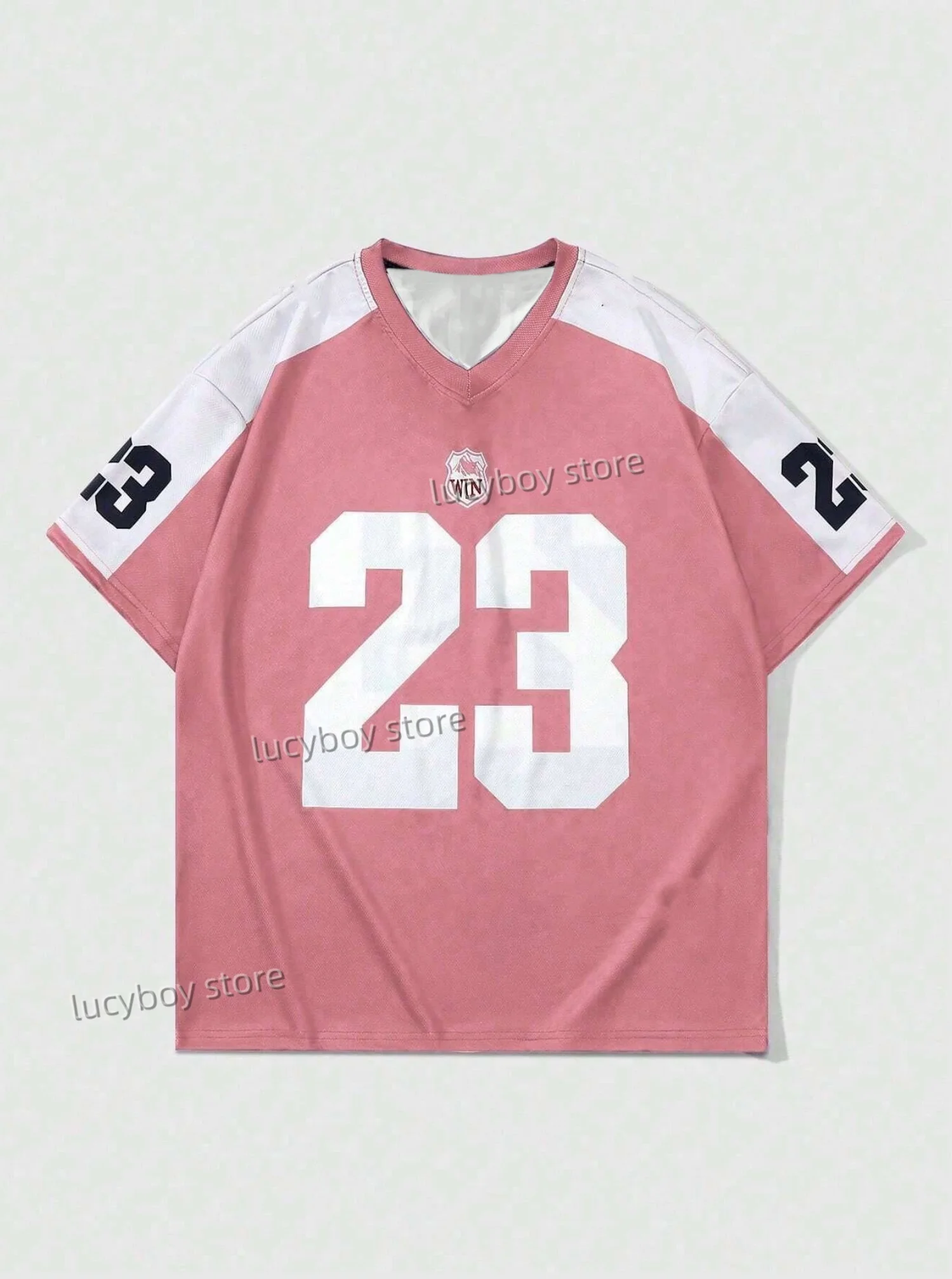 Mens 3D Number 23Printed Short Sleeve T Shirt Man V Neck Sportwear Brooklyn Racing Football Tee Vintage Casual Tops Men Clothes image 4