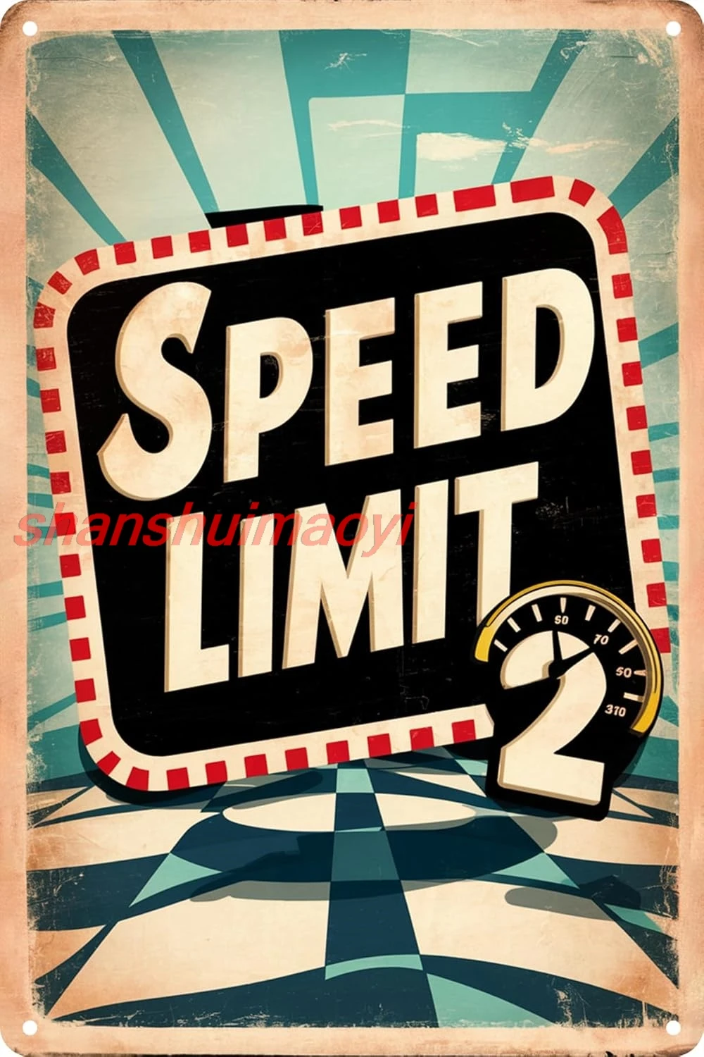 MAI Speed Limit 2 MPH Tin Sign Weather Resistant, Waterproof, Durable Ink, Easy to Mount Metal Signs for Indoor and Outdoor Use