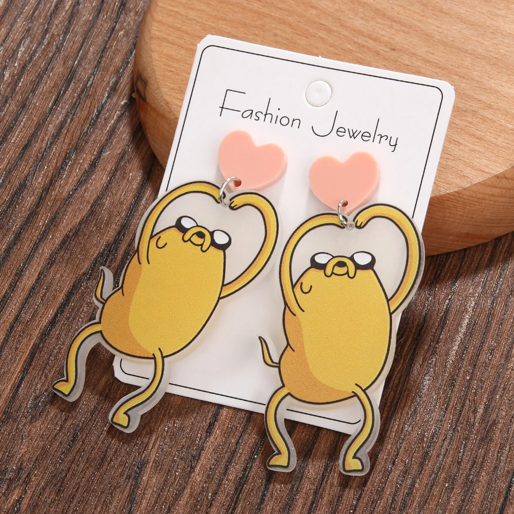 Japan and South Korea Cartoon Anime Old Skin Earrings Creative Handmade Cute Playable Character Acrylic Earrings for Teen Women
