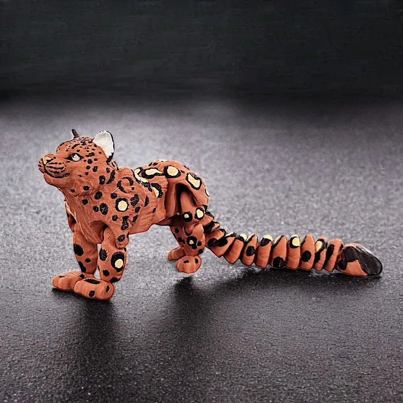 3D-gedrucktes Schneeleoparden-Modell, Simulation, mehrteilig, beweglich, wilde Tiere, Figuren, Miniaturen, Heimdekoration, Kunsthandwerk, Figuren – Detail 5
