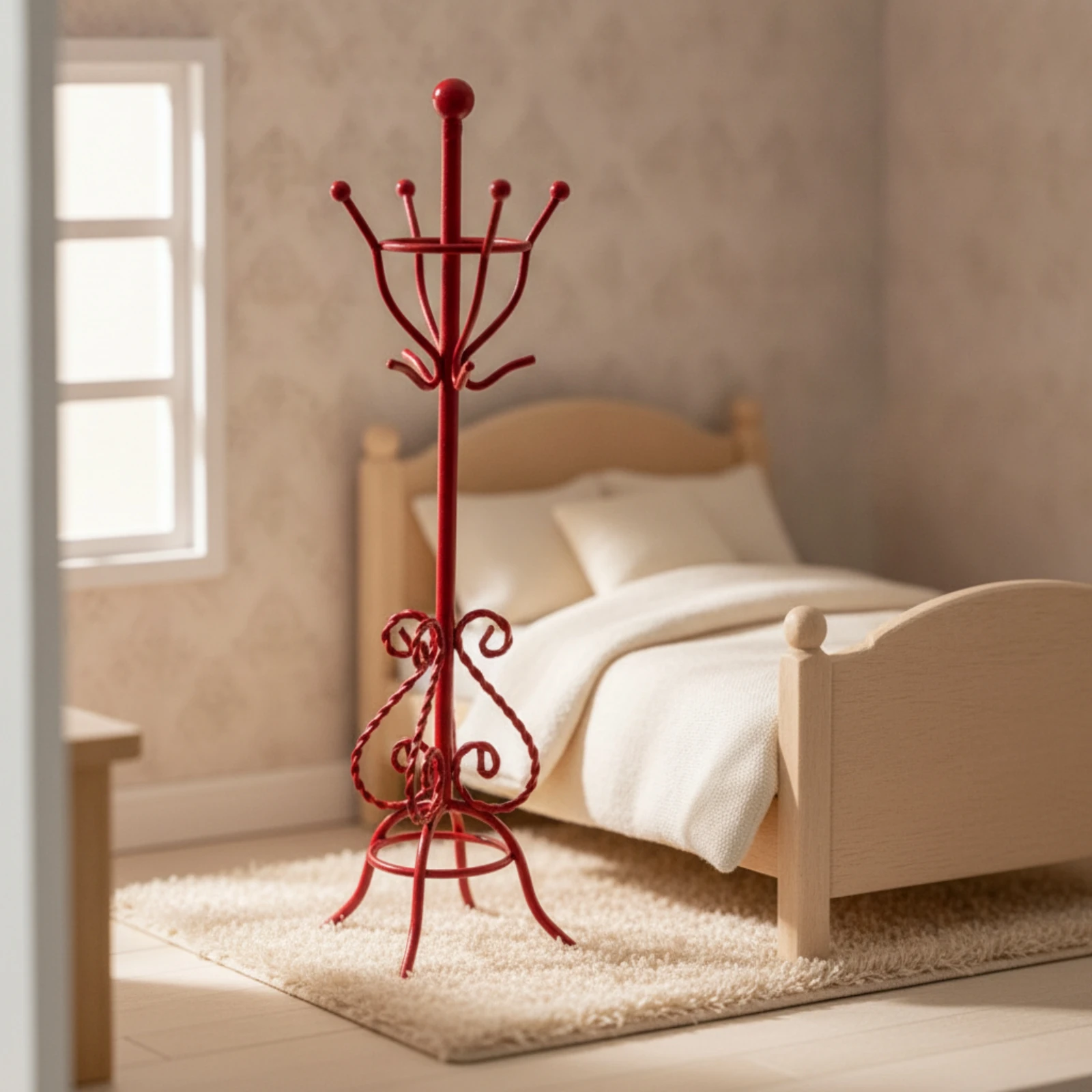 Miniature Coat Rack Elegant Dollhouse Coat Stand Miniature Clothes Hanger Portable Furniture Versatile for Miniaturists - view 3