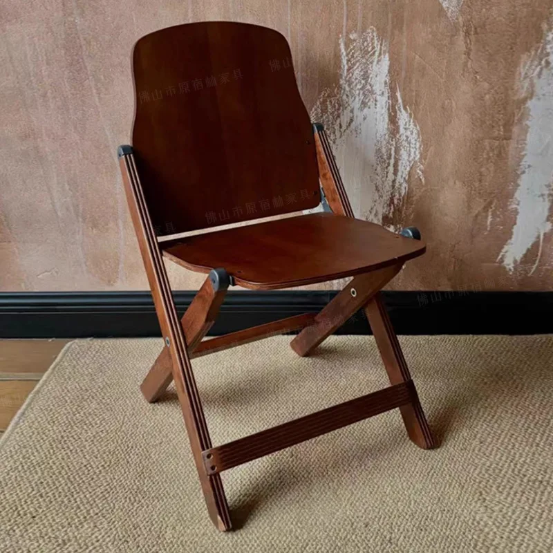 Vintage old cinema folding chair wooden organ writing camping folding dining chair cafe cafe dining chair