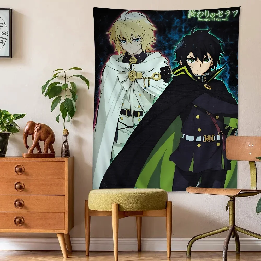 Yuichiro Hyakuya Mikaela Hyakuya Cartoon Tapestry Art Science Fiction Room Home Decor Wall Hanging Sheets