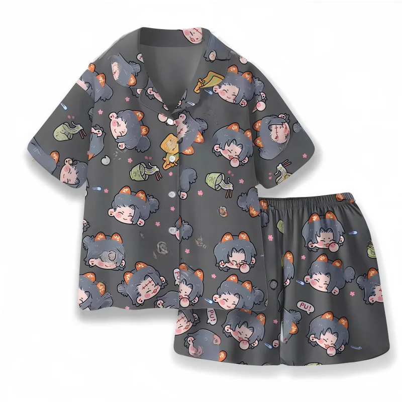 Set piyama lembut musim panas Umaki Toge Anime Jujutsu kassen Gojo Satoru Geto Suguru di Umaki Toge kain sutra es