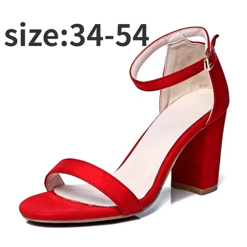 Big Size Shoes 54 52 50 48 45 43,2024 Summer New Fashion Slip-on Sandals for Women Classical Round Toe Men\'s High Heels Banquet