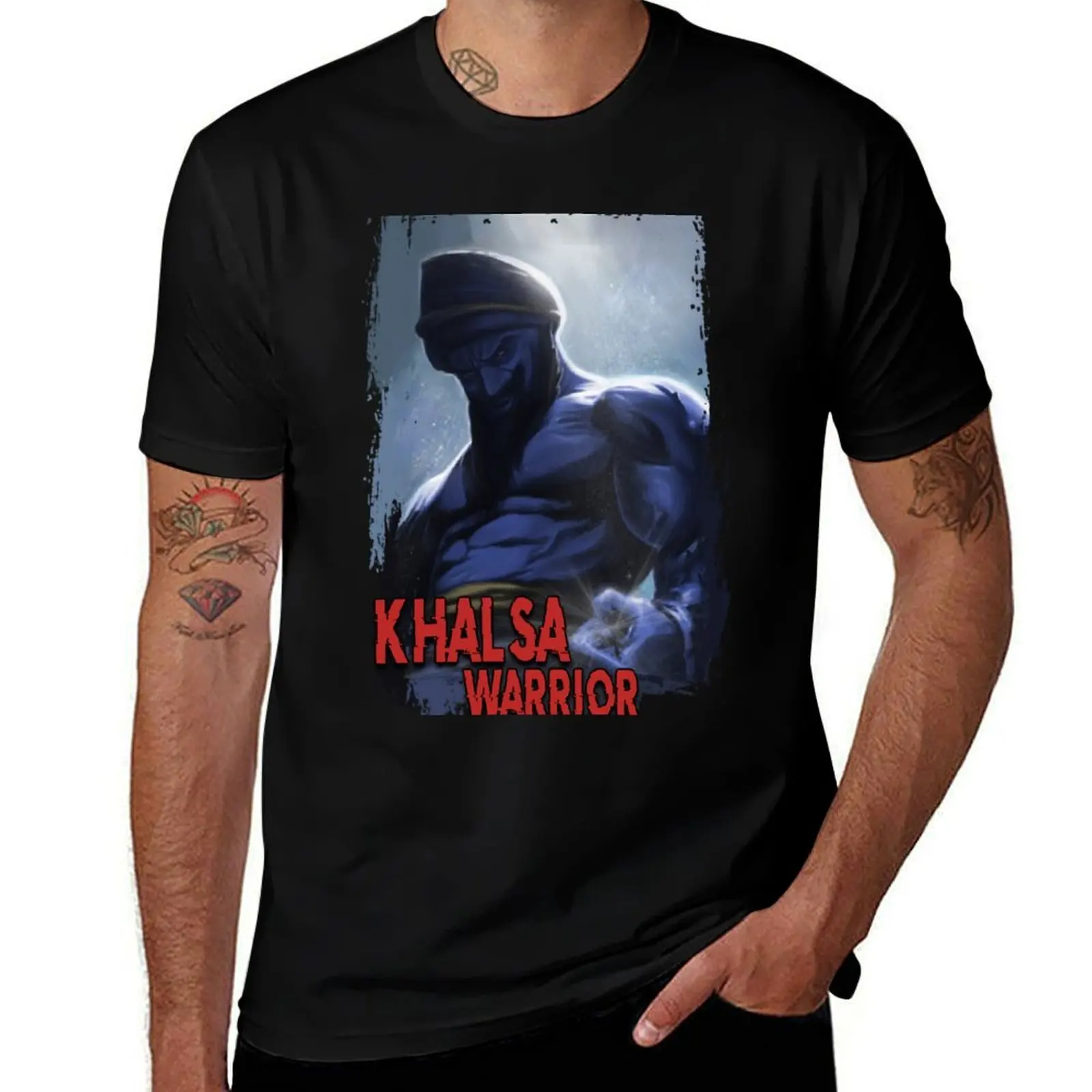 

Khalsa Warrior T-Shirt cotton t shirt man t shirt for man 100 percent cotton man graphic t shirt T-Shirt