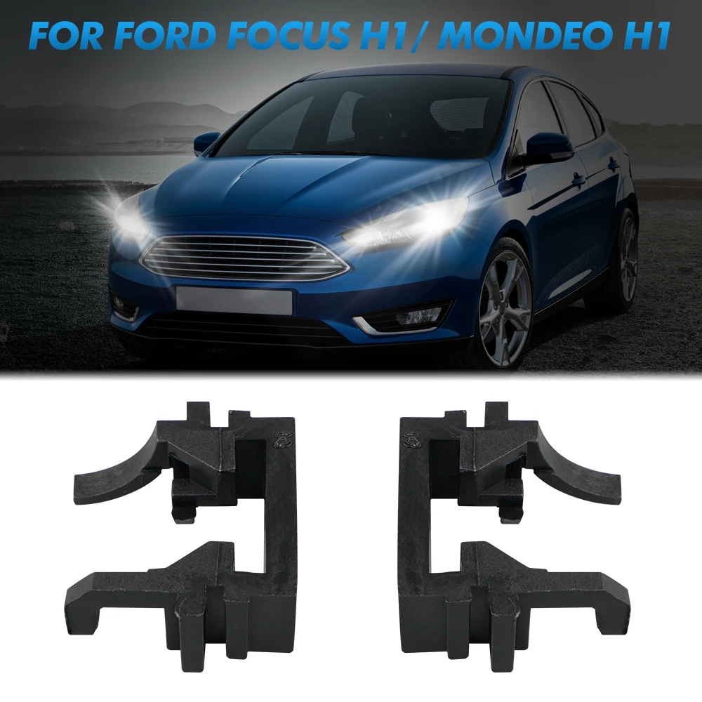 H1 Bulb Adapter, H1 LED Custom Headlight Sockets For Ford Focus H1 For Mondeo, 2pcs