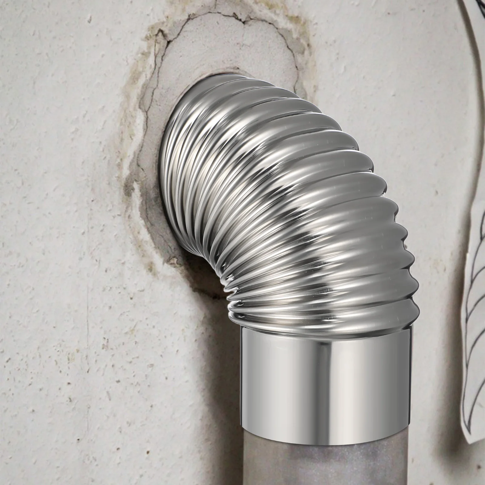 

Stainless Steel Elbow Chimney Flue 8cm Flexible Pipe Wood Stove Exhaust Kitchen Vent Hose Metal Heating Stove Long Lasting Anti