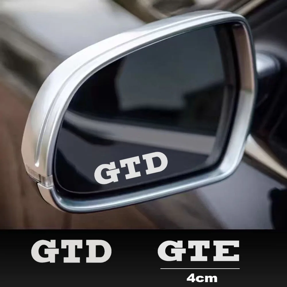 4PCS Reflective GTD GTE Car Rearview Mirror Sticker For VW Volkswagen Golf 8 MK8 Clubsport Estate R Line Alltrack
