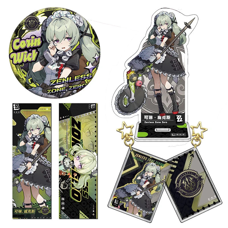 

Anime Zenless Zone Zero Corin Wickes Cosplay Cartoon Acrylic Standing Sign Double Flash Badge Laser Ticket Keychain Xmas Gift