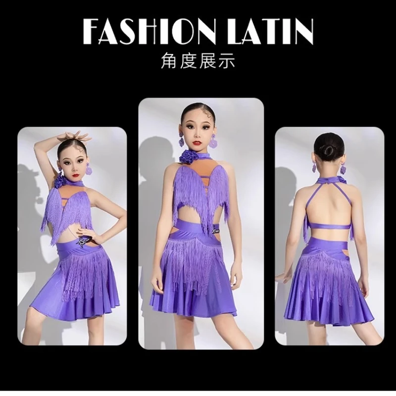 المتقدمة نمط جديد اللاتينية فستان رقص فتاة التدريب المهني فستان الشاش بلون قاعة الرقص غير النظامية هامش زي