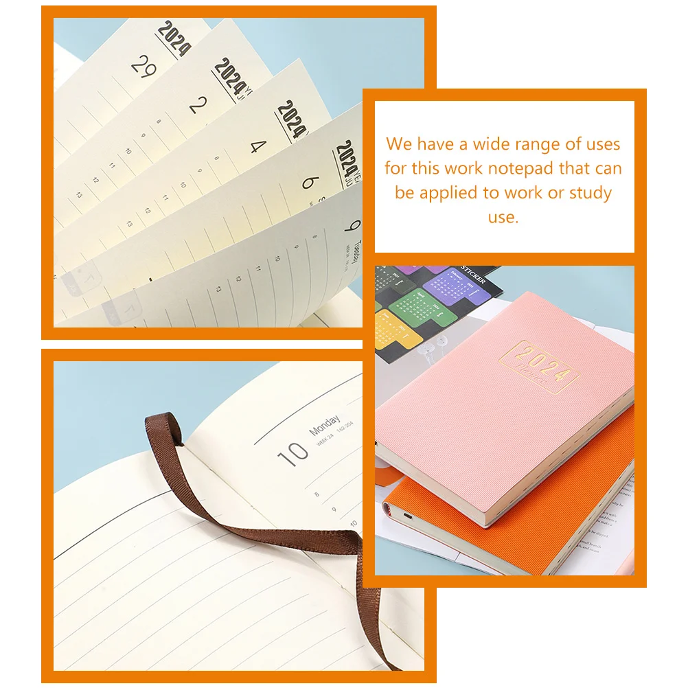 

1Set Year Calendar 2024 Study Notepad Weekly Planner Efficient Schedule to Do List Work Plan Pad Lesson Planner