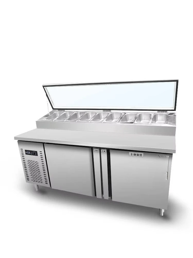 Restaurant Counter Refrigerator Workbench Chiller Pizza Counter Freezer Salad Refrigerator Pizza Preparation Table Refrigerator - view 5