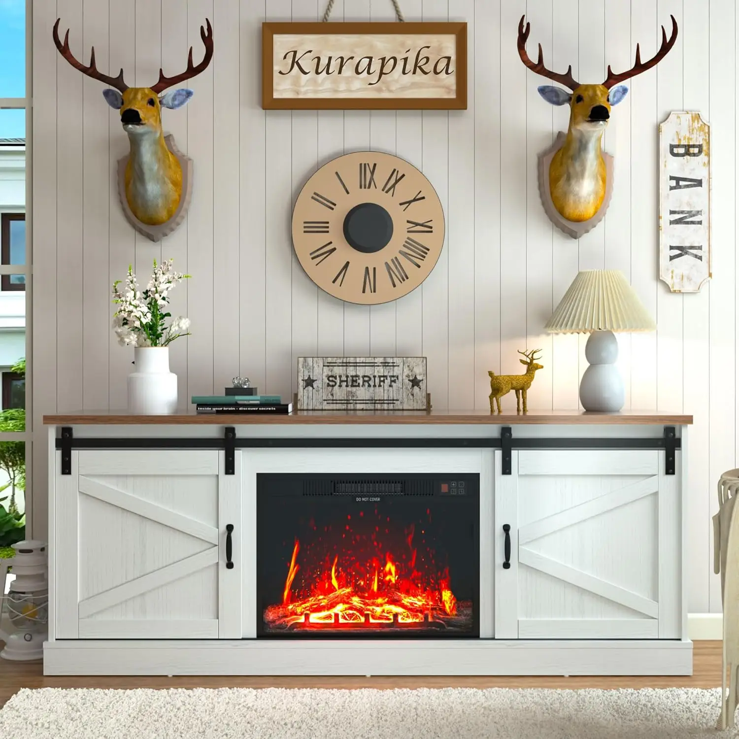 Fireplace TV Stand for up to 75