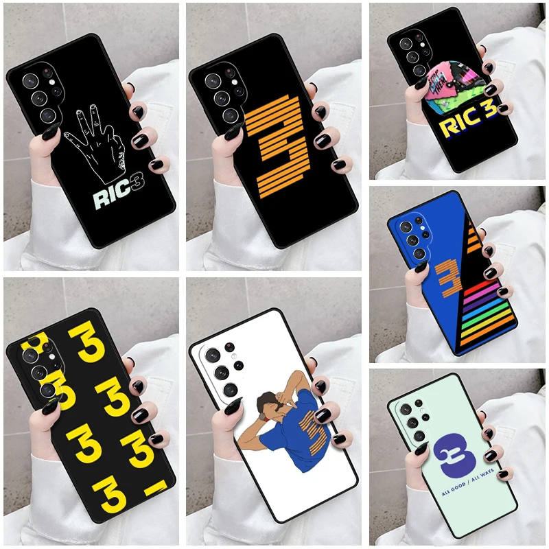 Phone Case For Samsung Galaxy S24 S23 S21fe S22 Ultra Plus Note 10 20 S8 S9 S10 Cover Formula 1 F1 Daniel Ricciardo Number 3