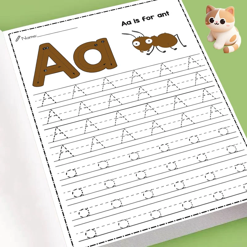 Beginner Alphabet Handwriting Practice Workbook ,Step-by-Step A-Z Letter Tracing Worksheets with Animal Word Matching