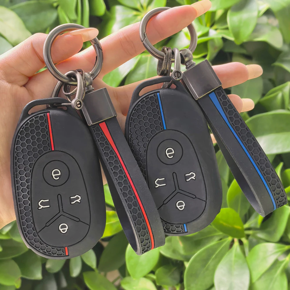 for Geely EX2 Xingyuan Xingyuan 2024 2025 2026 4-button car smart remote control keychain protective cover key bag