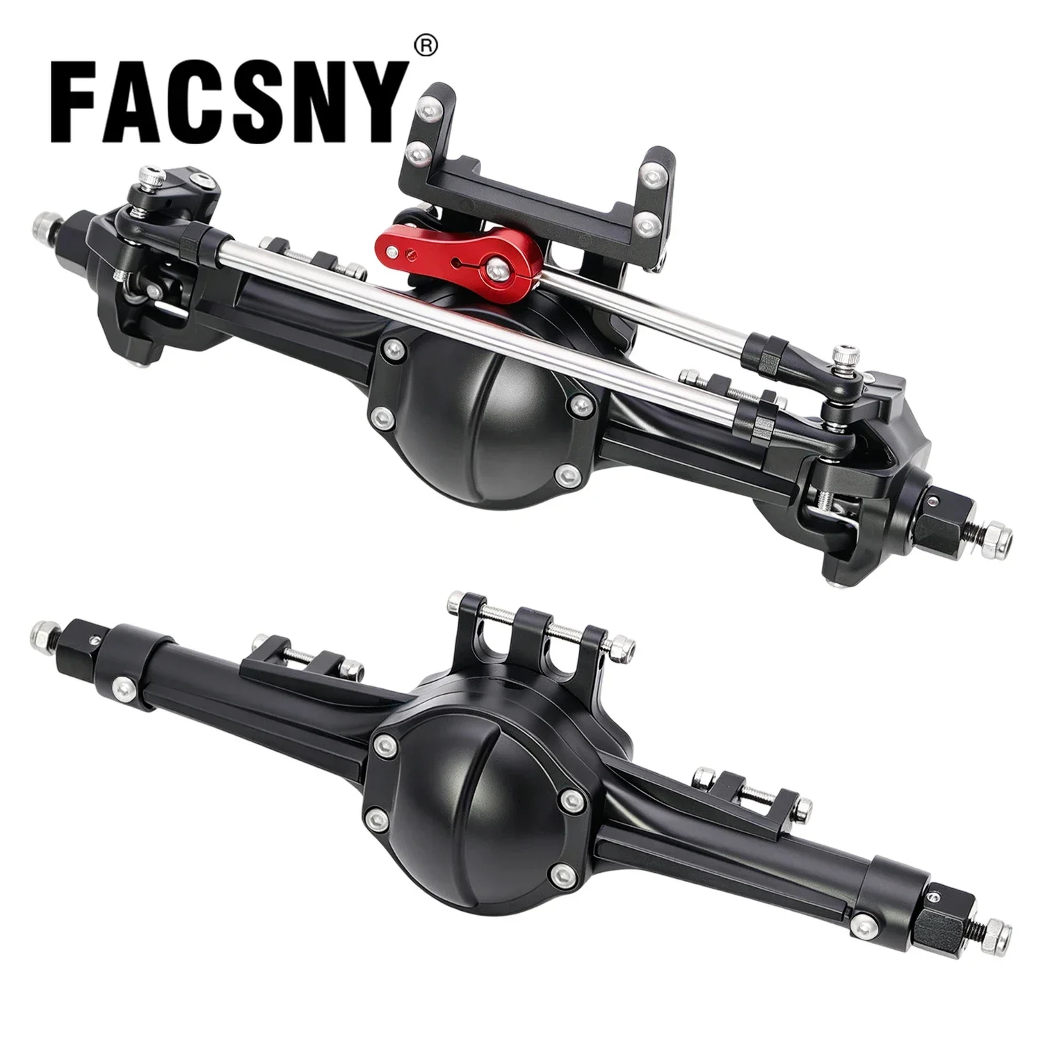 1:10 Plastic Front Rear Straight Axles Set With Servo Mount for 1/10 RC Crawler Axial SCX10 I II III 90021 90027 90028 Upgrade