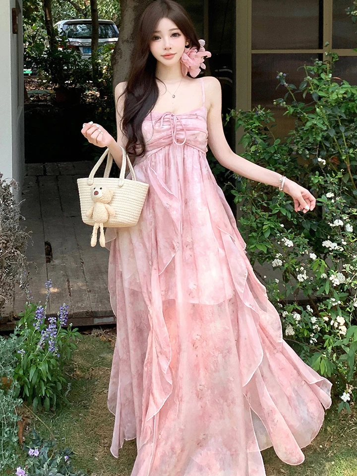 pink casual dress Forget Me Not Mini Dress Peach/Light Pink / L main image 0