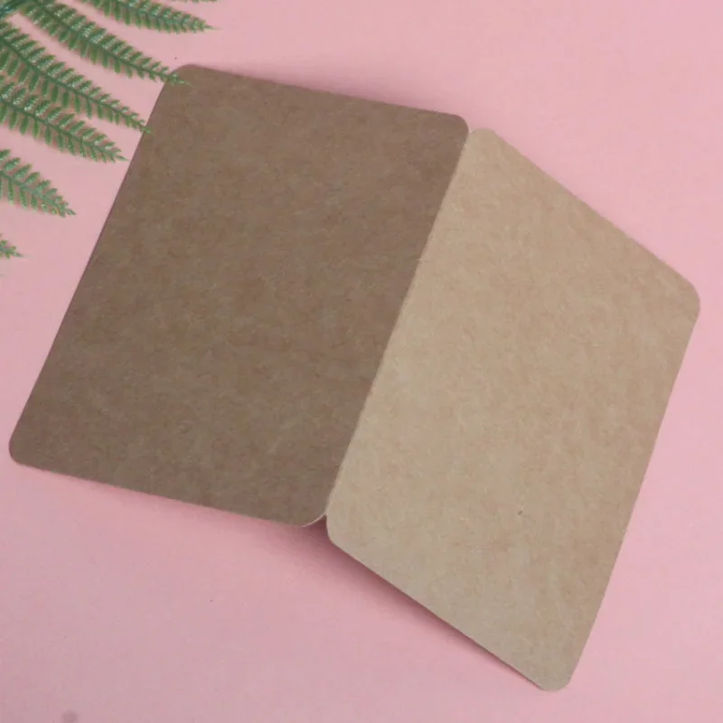 10pcs/lot Kraft Paper Blank Greeting Cards Folding Type Multi-purpose Hard Paper Card Christmas Wedding Blessing Card