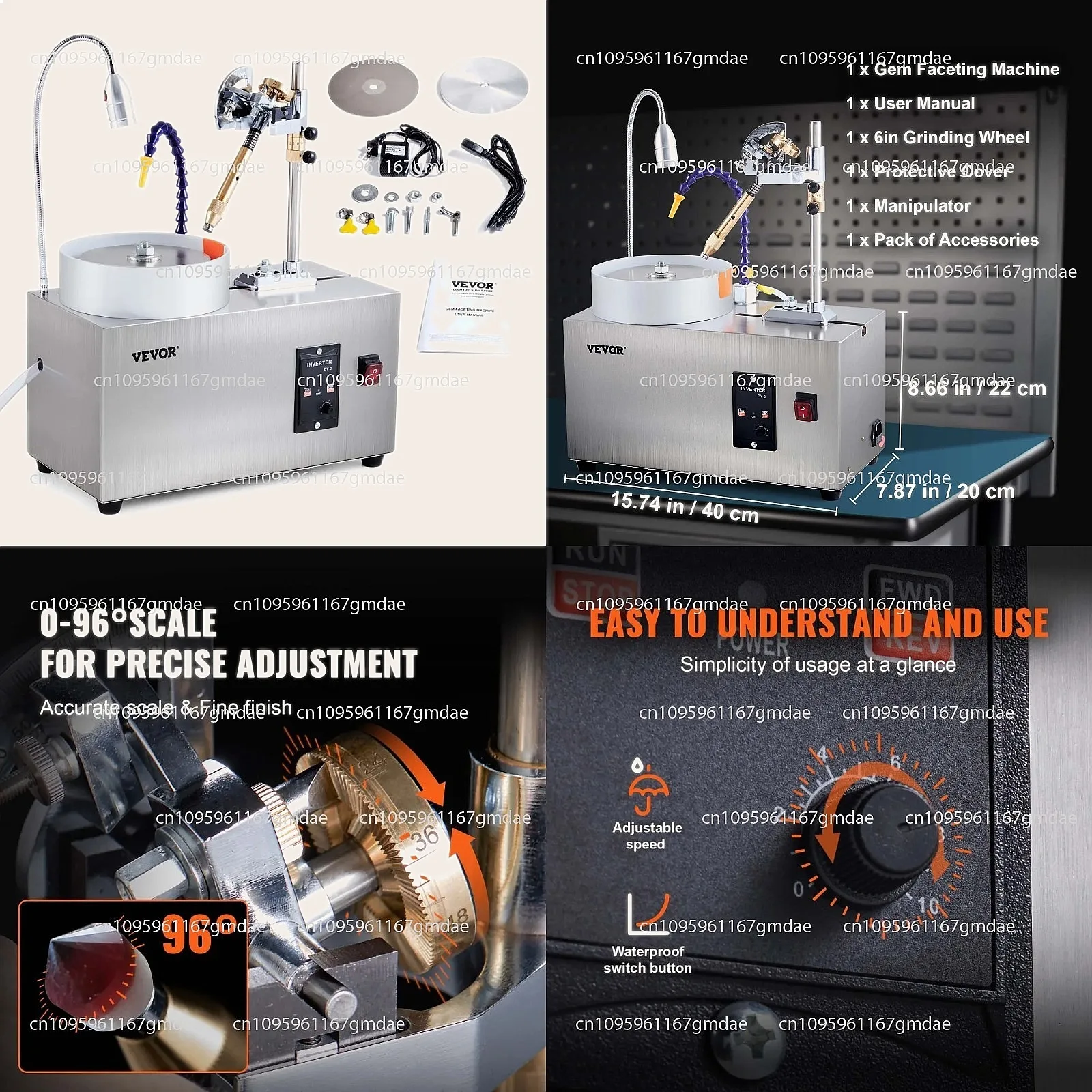 Gem Faceting Machine 180W Jade Grinding Polisher 2980RPM Rock Lapidary