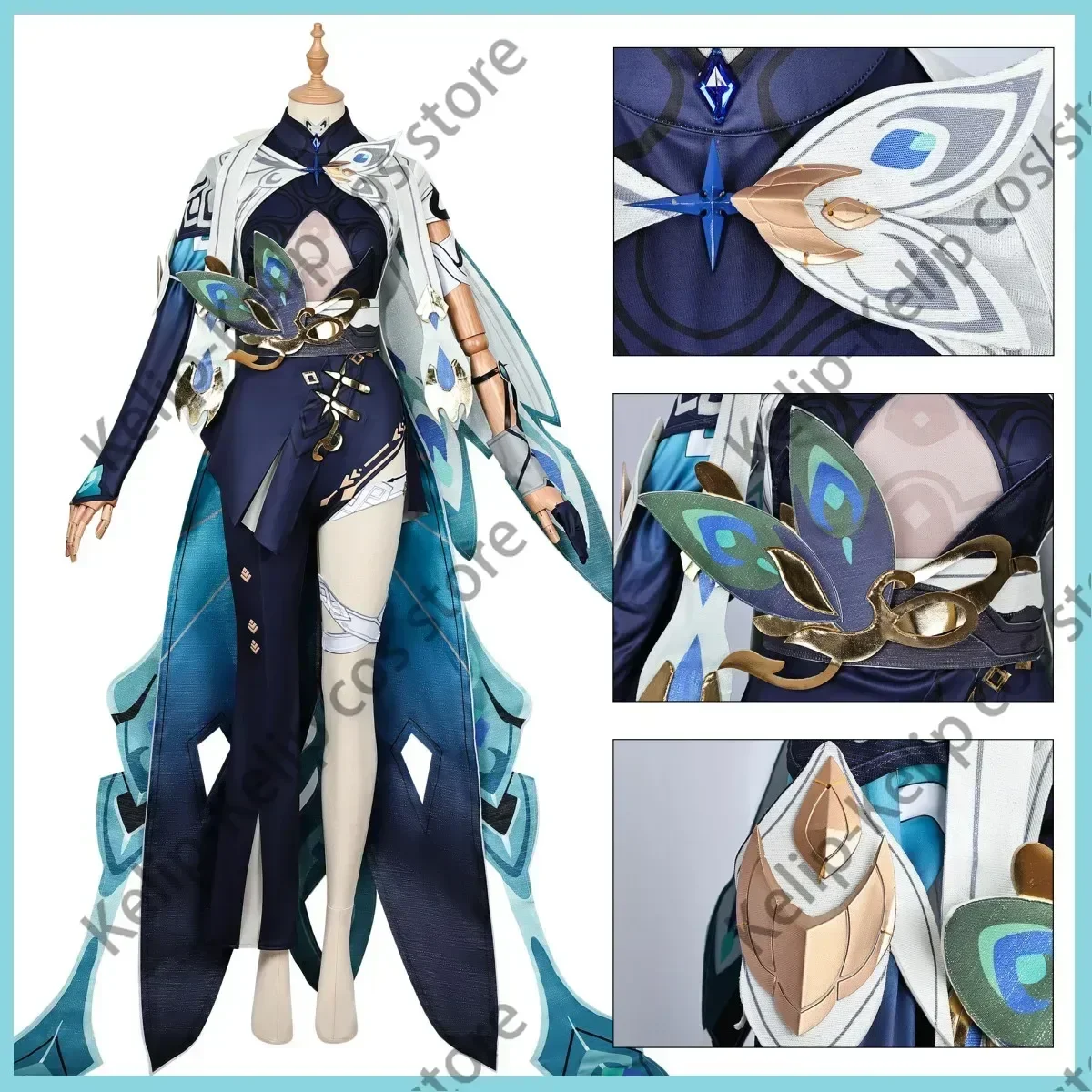 

Anime Game Honkai Impact 3 Vita Cosplay Costume Wig Blue Battle Uniform Skirt Full Set Adult Woman Sexy Carnival Christmas Suit