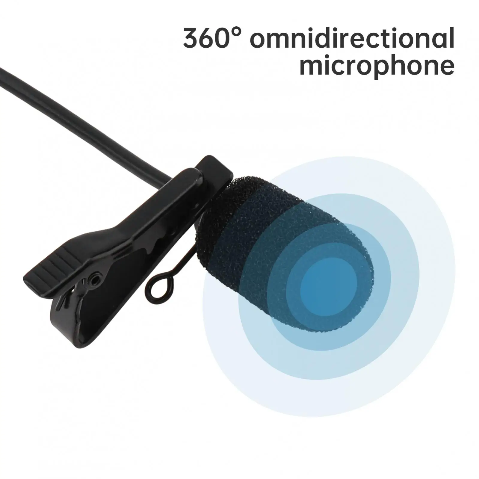 Czarne mikrofony Lavalier pasujące do mikrofonu DJI 2/3 Rode Wireless Pro / Wireless GO 2, dookólnego mikrofonu Lav Lapel do noszenia — zdjęcie produktu 6