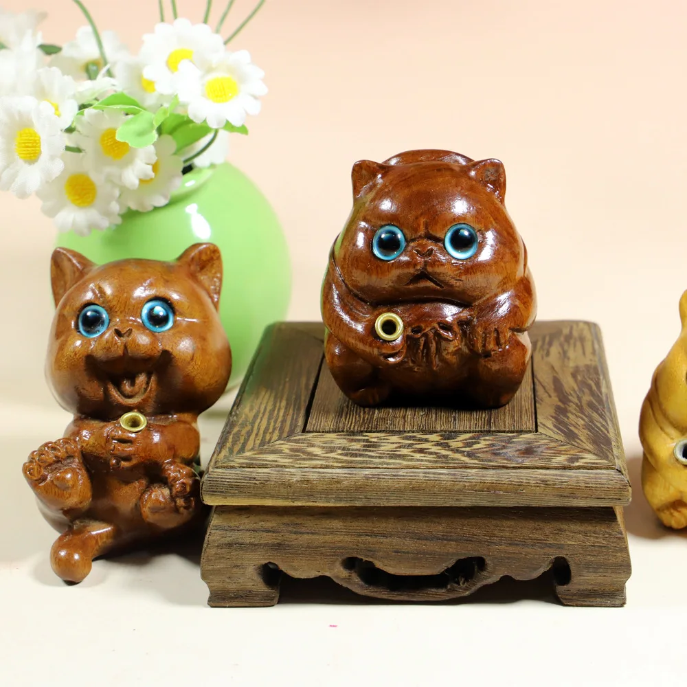 Green Sandalwood Cute Animal Incense Holder Desktop Ornament Home Decor Hand Play Craft Tabletop Decoration Gift