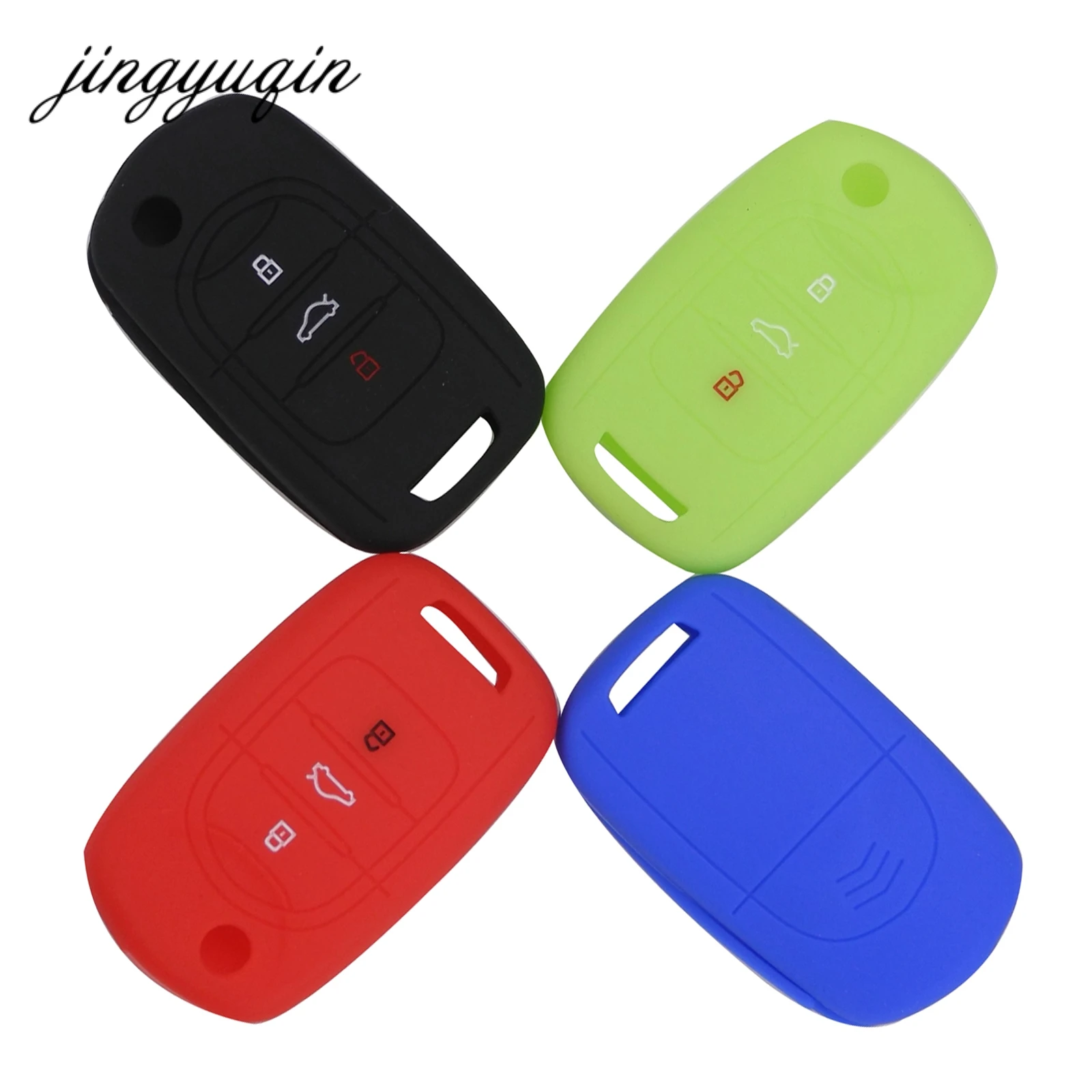 jingyuqin Silicone Car Key Cover for SGMW Wuling HongGuang S Macro Light S1 Auto Flip Folding Key Case