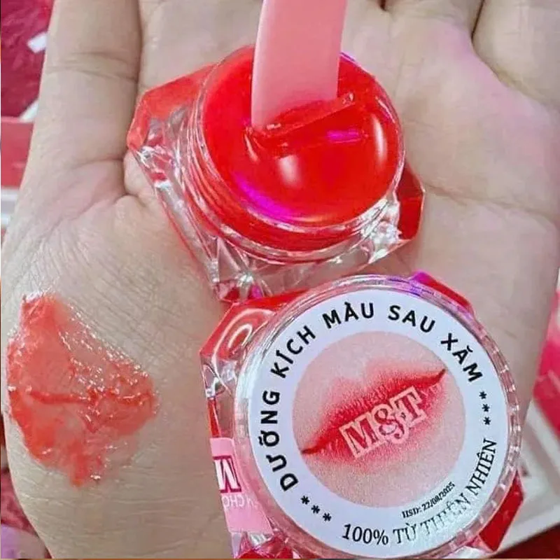 Duong Moi MT Tri Tham Moi Duong Mau Moi فيتنام الشفاه الطين ترطيب لينة الوردي إزالة الشفاه الداكنة الكراك الجاف 5 جرام الرجال النساء #5