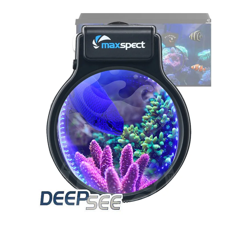 NEW Plus Aquarium Fish Tank Flipper DeepSee Magnified Viewer 3/4 Times Optical Magnification To Display Coral Fish Decoration