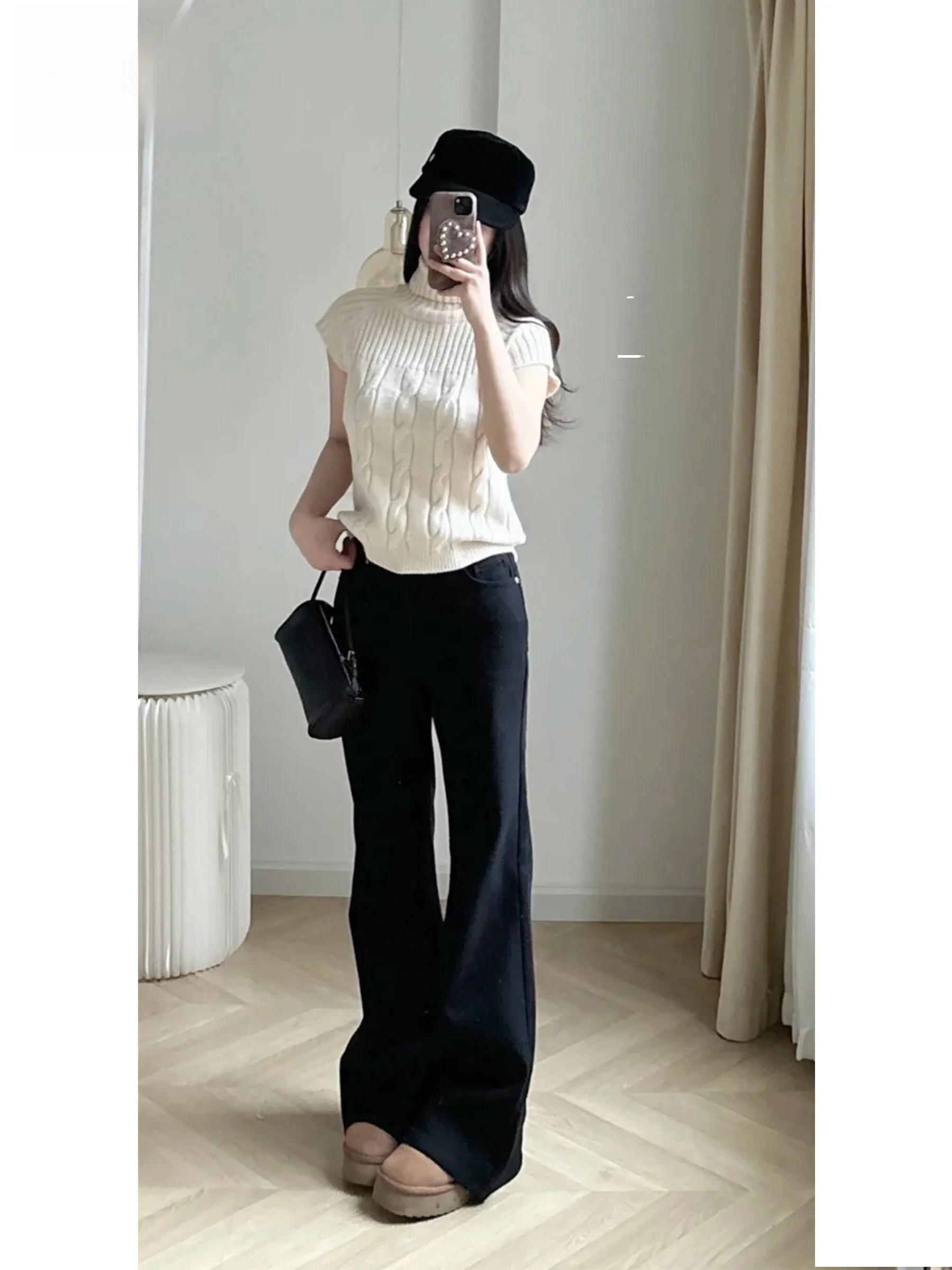 

Свободные черные джинсы с низкой талией для женщин: модные летние облегающие длинные брюки в повседневном американском стиле