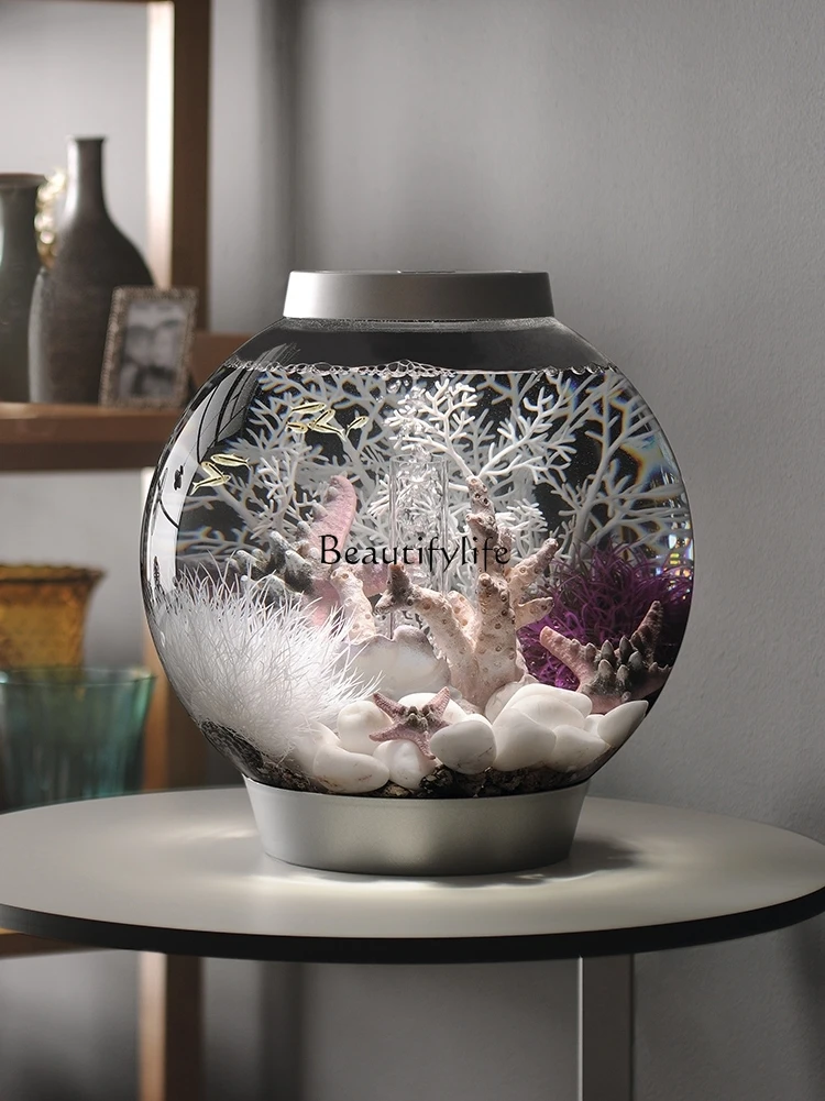 

Aquarium Home Creative Desktop Small round Personality Flowing Water Decorative Landscaping