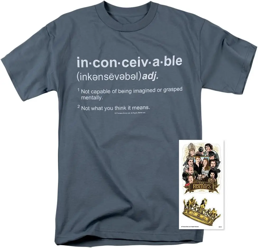 Popfunk Classic Princess Bride Movie Inconceivable Quote T Shirt & Stickers