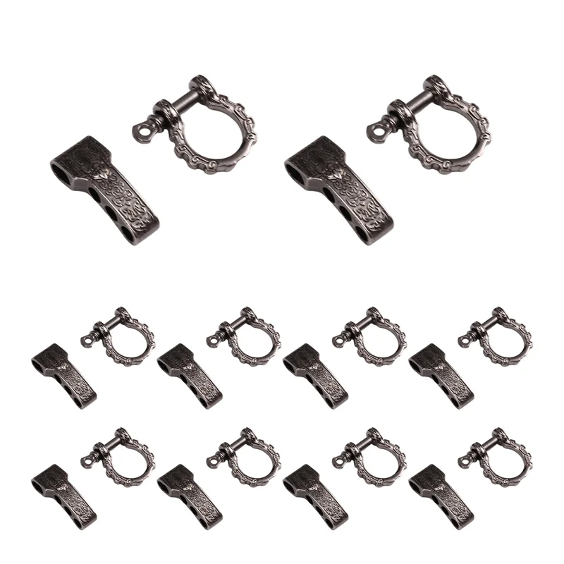 

A02M-регулируемые металлические пряжки для паракорда, застежки для бантов, винтовой штифт, анкерные скобы для браслета из паракорда, ремень, набор из 10 шт.