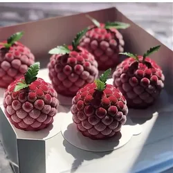 3D Raspberry Fruit Silicone Mold French Mousse Dessert Diy Baking Mold Cake Mold Artificial Fruit Production Tools