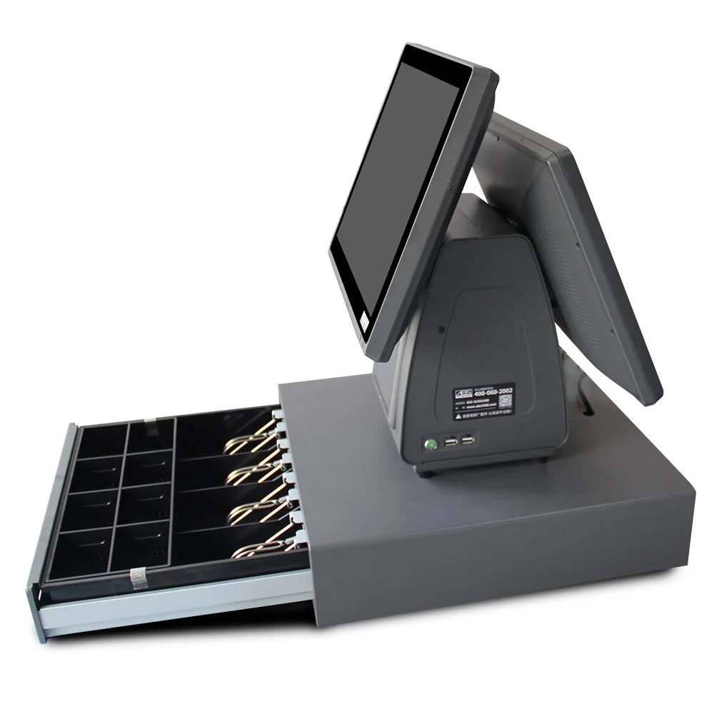 Very Popular Cheap Dual Screen Desktop Cash Register Pos System Retail Cash Register For Restaurant With Metal Boody