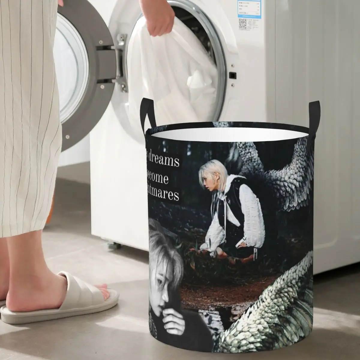 

Laundry Collector FELIX Korean Kpop Singer Foldable Laundry Basket Large Storage Children Washing Basket Home Organizer
