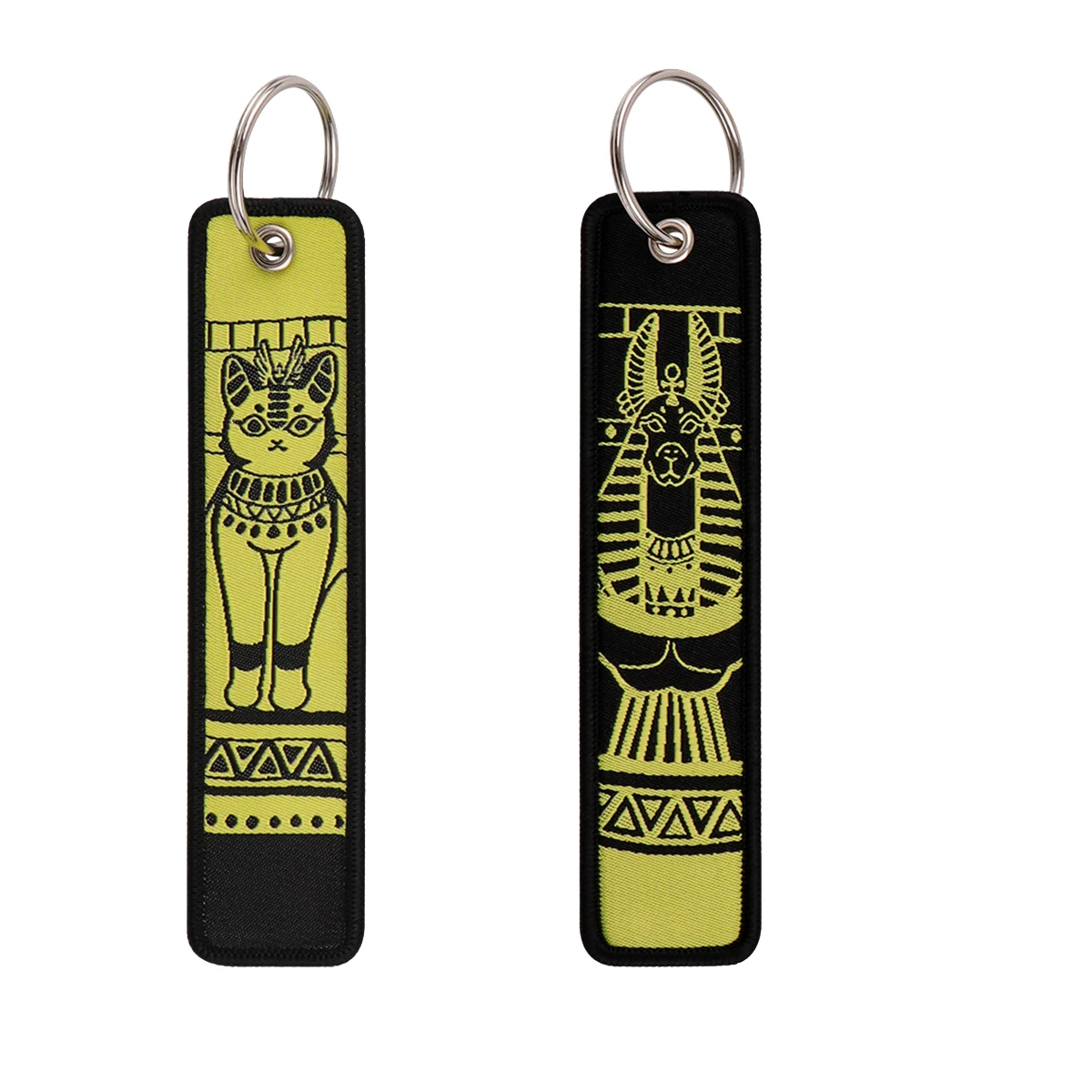 Egyptian Mythology Embroidery Keys Holder Keychains Keyring Car Key Chains Keyring Accessories Backpack Pendant Chain