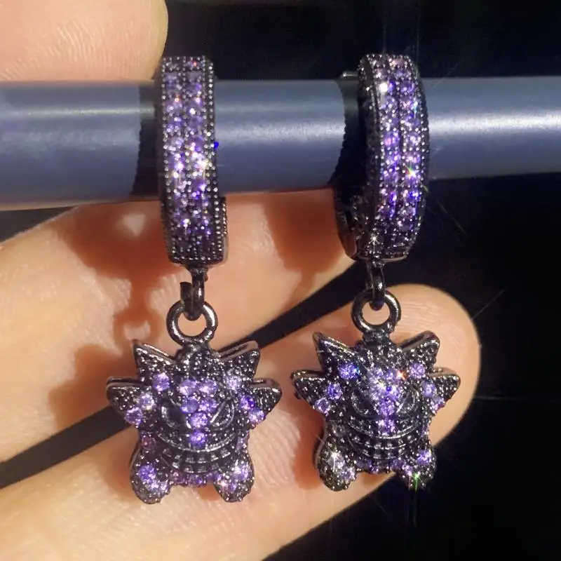 Pokémon Gengar Earrings, trendy and stylish studs, unisex couple style, a thoughtful gift for your partner view 5