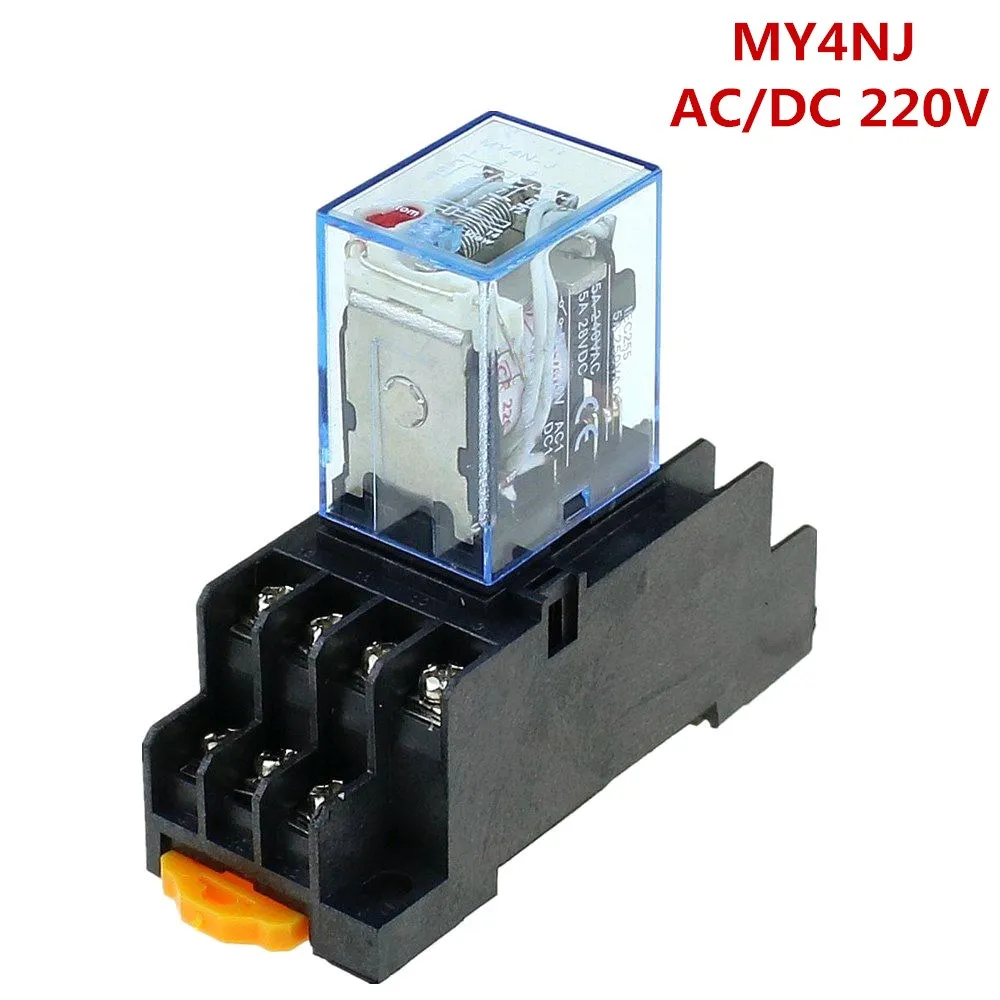 リレーリレー220V/240V acコイル4pdt電源リレーmy4nj HH54P-L 14ピンw pyf14aソケットベース