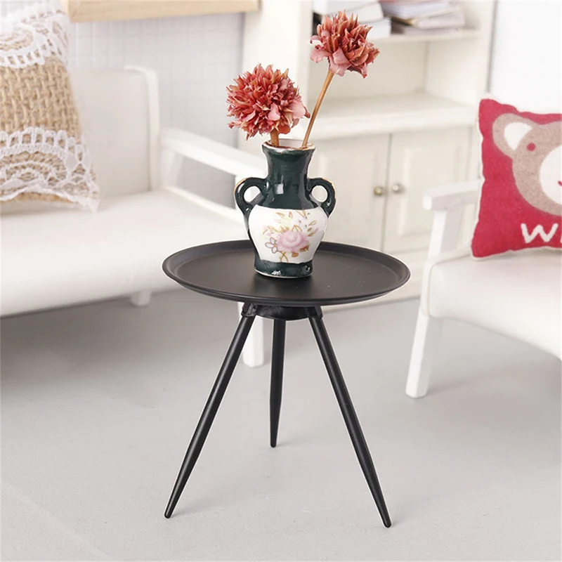 

1:12 Dollhouse Miniature Iron Coffee Table Tea Table Model Dollhouse Simulation Table Furniture Decor Toy Micro Scene Prop