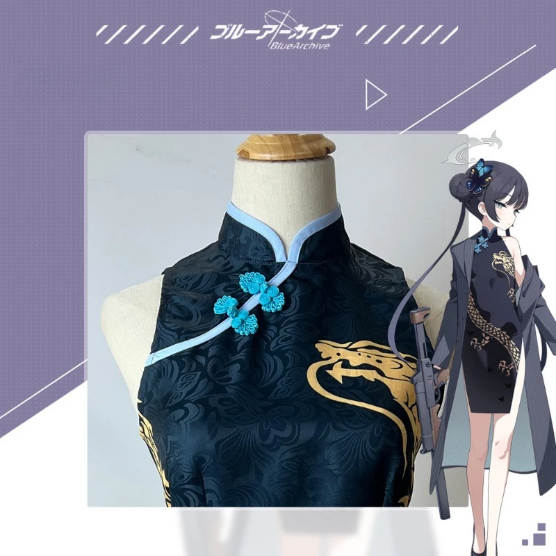 Blue Archive Game Cosplay Kisaki Costume Chinese-style Cheongsam Sexy Qipao Full Set Wig Role Play Outfit Halloween Party Women view 5