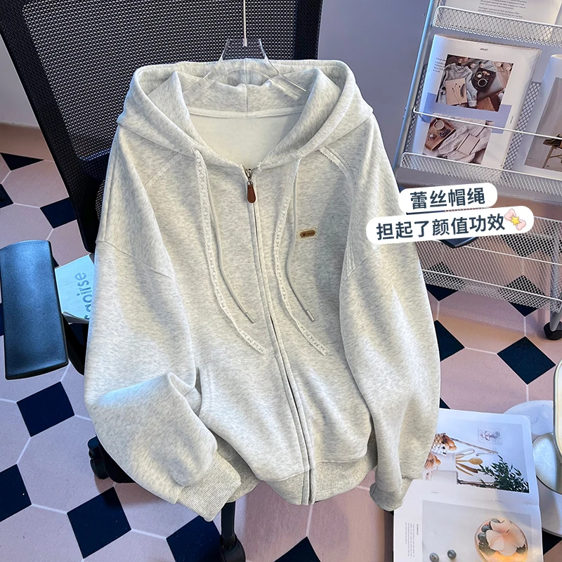 

Women Casual Loose Hoodies Spring Long Sleeve Hooded Sweatshirt Harajuku Simple Tops Lazy Style Pullover 2025 Streetwear