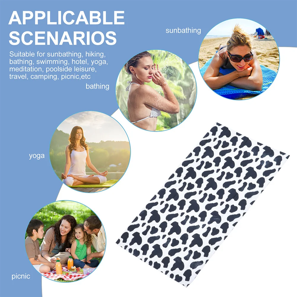 منشفة شاطئ كبيرة الحجم، منشفة حمام سباحة سريعة الجفاف، مطبوعة بشكل مرن، مريحة للسفر والسباحة والتخييم والمشي لمسافات طويلة وصالة الألعاب الرياضية واليوجا