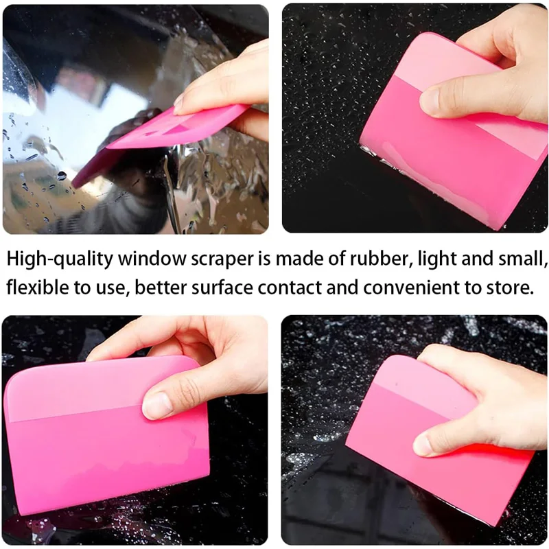 3Pcs Rosa Auto PPF Rakel TPU Gummi Schaber Anti-Scratch für PPF Film Vinyl Wrap Fenster Tönung Werkzeug windschutzscheibe Reinigung Kit – Detail 7