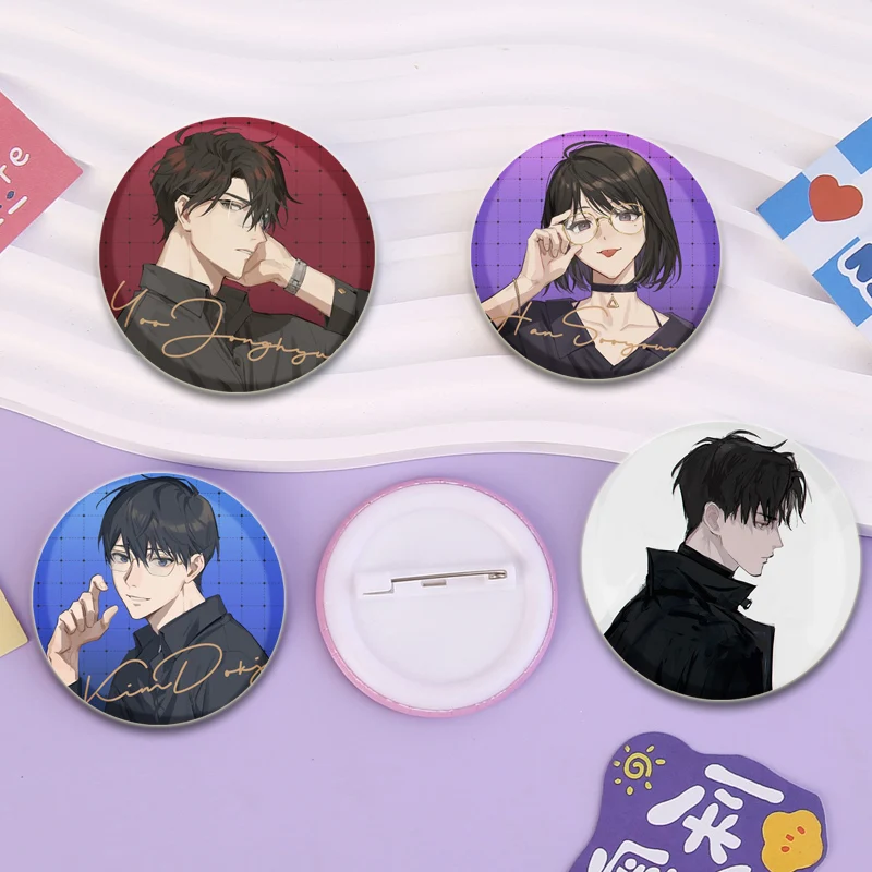 Anime Omniscient Reader's Viewpoint Creative Badge Kim Dokja Yoo Joonghyuk Han Sooyoung Cartoon Brooches Handmade Tinplate Pins